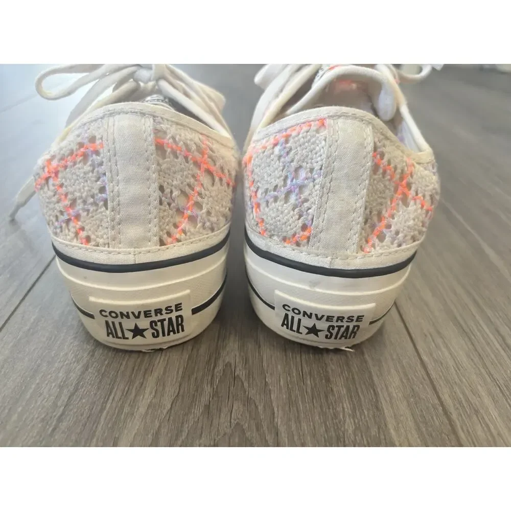 Converse Chuck Taylor Crochet Knit Platform Sneakers Women’s 9 Low Top Festival - Picture 5 of 10